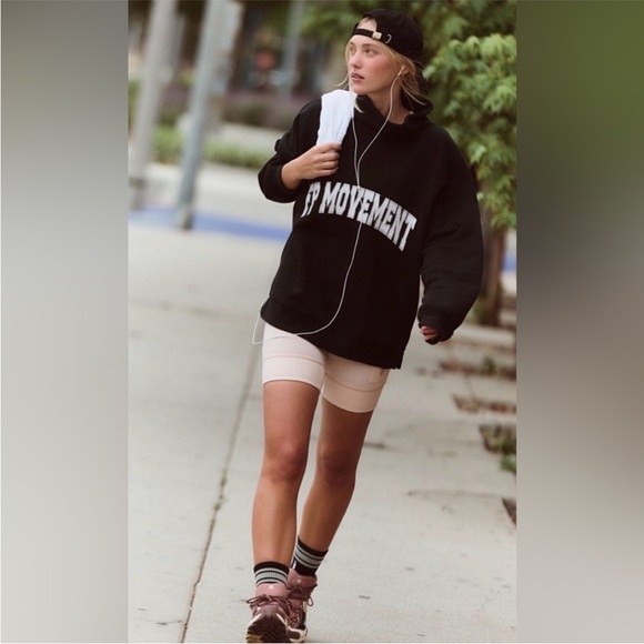 FP Movement by Free People Other - Free People FP Movement Victory Sweatshirt & Shorts Set, Black/ Ballet Slipper